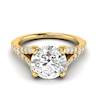 White Sapphire Yellow Gold Round Engagement Ring Juliana