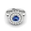 Blue Sapphire White Gold Cluster Engagement Ring Aquila