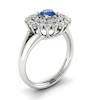 Blue Sapphire White Gold Cluster Engagement Ring Aquila