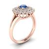 Blue Sapphire Rose Gold Cluster Engagement Ring Aquila