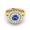 Blue Sapphire Yellow Gold Cluster Engagement Ring Aquila