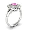 Pink Sapphire White Gold Cluster Engagement Ring Aquila