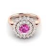 Pink Sapphire Rose Gold Cluster Engagement Ring Aquila