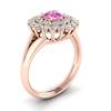 Pink Sapphire Rose Gold Cluster Engagement Ring Aquila