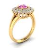 Pink Sapphire Yellow Gold Cluster Engagement Ring Aquila