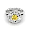 Yellow Sapphire White Gold Cluster Engagement Ring Aquila