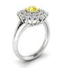Yellow Sapphire White Gold Cluster Engagement Ring Aquila