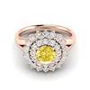 Yellow Sapphire Rose Gold Cluster Engagement Ring Aquila