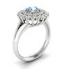 Solid 18k White Gold Aquamarine Cluster Engagement Ring for Sale Online