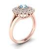 Aquamarine Rose Gold Cluster Engagement Ring Aquila