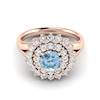Aquamarine Rose Gold Cluster Engagement Ring Aquila