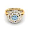 Aquamarine Yellow Gold Cluster Engagement Ring Aquila