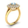 Aquamarine Yellow Gold Cluster Engagement Ring Aquila
