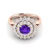 Amethyst Rose Gold Cluster Engagement Ring Aquila