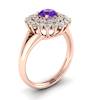 Amethyst Rose Gold Cluster Engagement Ring Aquila