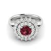 Garnet Ring White Gold Cluster Aquila
