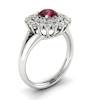 Garnet Ring White Gold Cluster Aquila