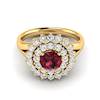 Garnet Ring Yellow Gold Cluster Aquila