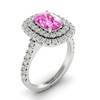 Pink Sapphire White Gold Halo Engagement Ring Corona