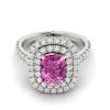 Pink Sapphire White Gold Halo Engagement Ring Corona