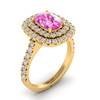 Pink Sapphire Yellow Gold Halo Engagement Ring Corona