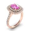 Pink Sapphire Rose Gold Halo Engagement Ring Corona