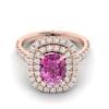Pink Sapphire Rose Gold Halo Engagement Ring Corona