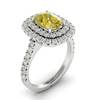 Yellow Sapphire White Gold Halo Engagement Ring Corona