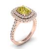 Yellow Sapphire Rose Gold Halo Engagement Ring Corona