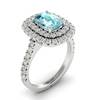 Aquamarine White Gold Halo Engagement Ring Corona