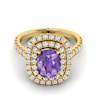Amethyst Yellow Gold Halo Engagement Ring Corona