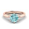 Aquamarine Rose Gold Solitaire Engagement Ring Byond