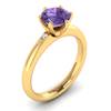 Amethyst Yellow Gold Solitaire Engagement Ring Byond