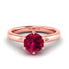 Six-pronged Ruby Solitaire Engagement Ring set in Rose Gold