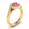 Pink Sapphire Yellow Gold Halo Engagement Ring Marigold