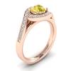 Yellow Sapphire Rose Gold Halo Engagement Ring Marigold