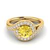Yellow Sapphire Yellow Gold Halo Engagement Ring Marigold