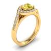 Yellow Sapphire Yellow Gold Halo Engagement Ring Marigold