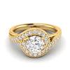 Diamond Yellow Gold Halo Engagement Ring Marigold