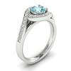 Aquamarine White Gold Halo Engagement Ring Marigold