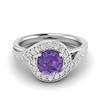 Amethyst White Gold Halo Engagement Ring Marigold