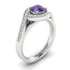 Amethyst White Gold Halo Engagement Ring Marigold