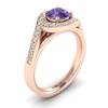 Amethyst Rose Gold Halo Engagement Ring Marigold