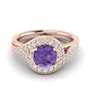 Amethyst Rose Gold Halo Engagement Ring Marigold