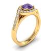 Amethyst Yellow Gold Halo Engagement Ring Marigold