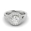 White Sapphire White Gold Halo Engagement Ring Marigold