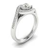 White Sapphire White Gold Halo Engagement Ring Marigold
