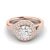 White Sapphire Rose Gold Halo Engagement Ring Marigold
