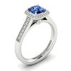Blue Sapphire White Gold Cushion Cut Engagement Ring Arcadia