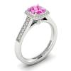 Pink Sapphire White Gold Cushion Cut Engagement Ring Arcadia